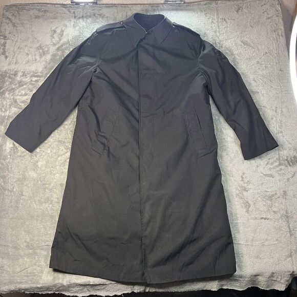 Vintage US Army All Weather Coat Trench Coat With Removable Liner Black Size 38R - Picture 1 of 15